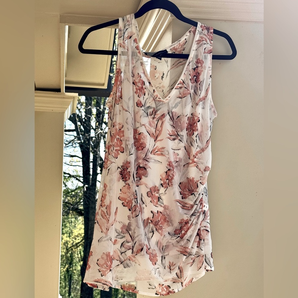 Floral Print Draped Fabric Blouse